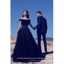 Vestido de Noiva Vestido De Novia Off The Shoulder Beading Crystal Black Prom Dresses CWFP2590